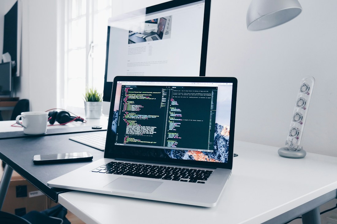 Laptop and digital development workspace